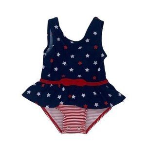 Carter's Baby Girls Swimsuit  One-Piece -Blue with  white stars